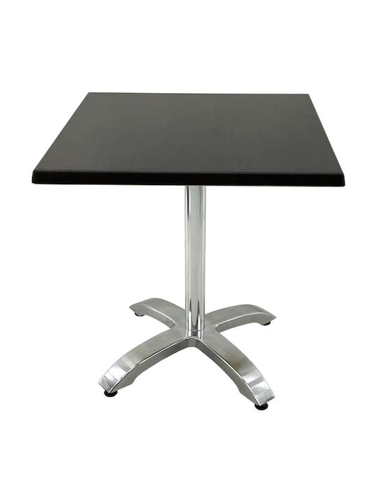 Masă Pătrată Bar Din Lemn Cu Ramă Din Aluminiu Wenge 70x70x74 cm