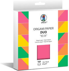 Ursus Paper 15x15cm 80g Origami Neon Duo 100 Sheets