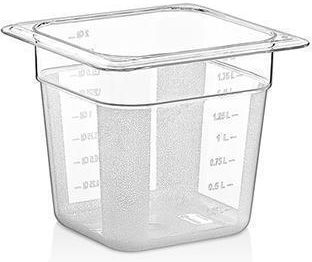 Raki Polycarbonat Gastronorm Pfanne 1/6-150 176x162x150mm 2.2lt Transparent