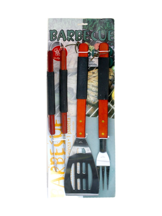 Raki 3-piece Grill Utensil Set Wooden Handle Mn019872