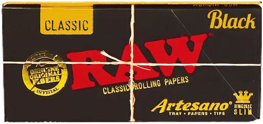 Raw Artesano Foițe de Țigări Rulate Slim King Size cu Hârtie de țigări 15buc