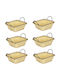 Raki Set de coșuri decorative Metalice cu mânere 18x18x7buc 6buc
