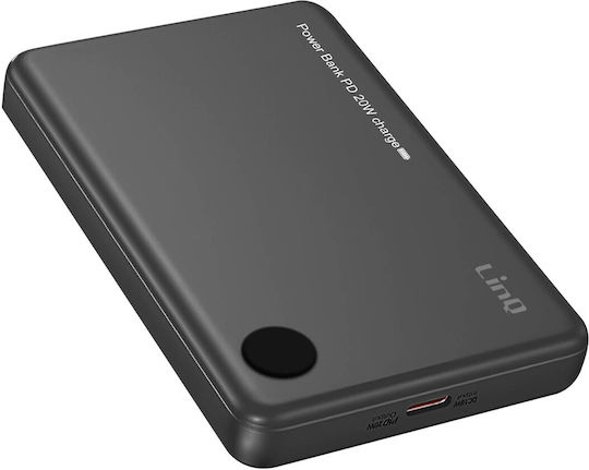 LinQ MagSafe Външна Батерия 15000mAh 20W с USB-C Изходен Порт Черна