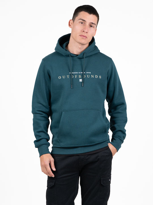 Rebase Φούτερ με Κουκούλα Deep Teal