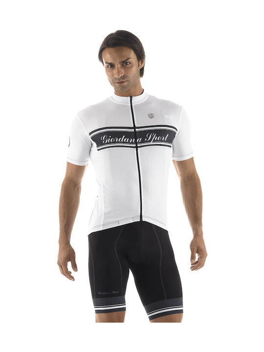 Giordana Männer Kurze Ärmel Fahrradtrikot Weiß