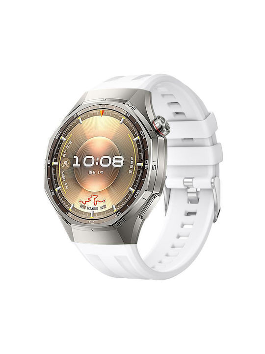 Curea Monocromă din Silicon Huawei Watch Gt 6 Pro Alb