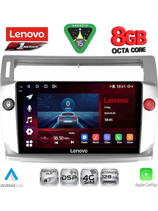Lenovo Car Audio System for Citroen C4 2004-2011 (Bluetooth/USB/WiFi/GPS/Apple-Carplay/Android-Auto) with Touch Screen 9"