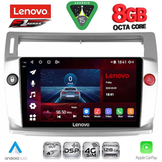 Lenovo Car Audio System for Citroen C4 2004-2011 (Bluetooth/USB/WiFi/GPS/Apple-Carplay/Android-Auto) with Touch Screen 9"