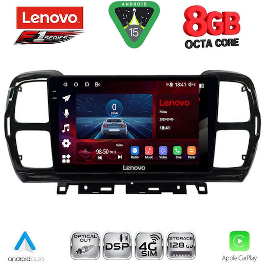 Lenovo Ηχοσύστημα Αυτοκινήτου για Citroen C5 Aircross 2017-2021 (Bluetooth/USB/WiFi/GPS/Apple-Carplay/Android-Auto) με Οθόνη Αφής 9"
