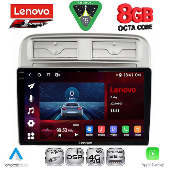 Lenovo Ηχοσύστημα Αυτοκινήτου για Fiat Grande Punto 2005-2012 (Bluetooth/USB/WiFi/GPS/Apple-Carplay/Android-Auto) με Οθόνη Αφής 9"