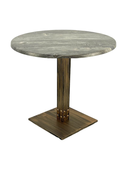 Masă Bar Pentru Spații Mici Exterioare Din Lemn Cu Ramă Metalică Verde 80x80x74cm