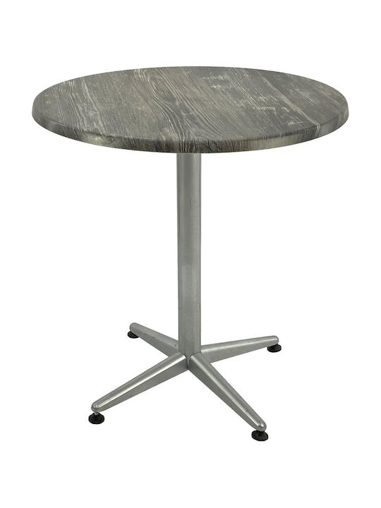 Masă Bar Pentru Spații Mici Exterioare Din Lemn Cu Ramă Metalică Gri 70x70x74cm