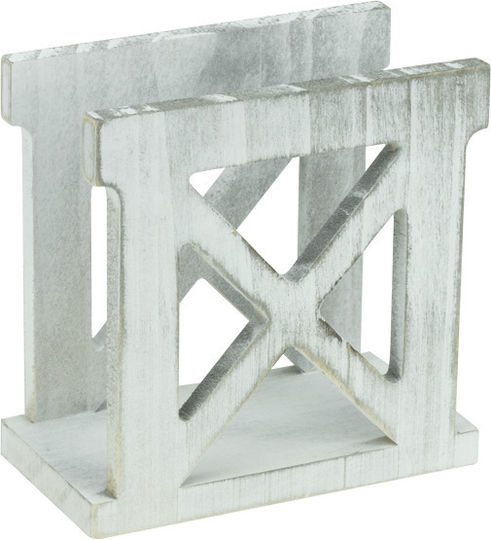 Raki Suport Pentru Șervețele Din Lemn Old Fashioned Alb Vintage 13x7xh13cm