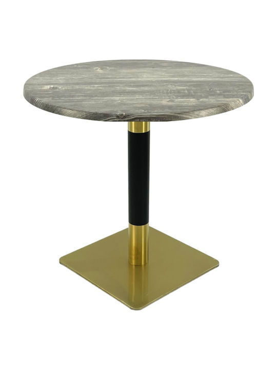 Masă Bar Pentru Spații Mici Exterioare Din Lemn Cu Ramă Metalică Verde 70x70x74cm