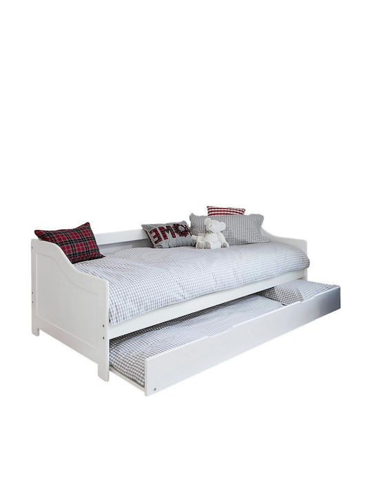 Kinderbett - Sofa Einzeln Weiß für Matratze 90x190cm
