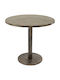 Masă Bar Pentru Spații Mici Exterioare Din Lemn Cu Ramă Metalică Vintage Bronz 80x80x74cm