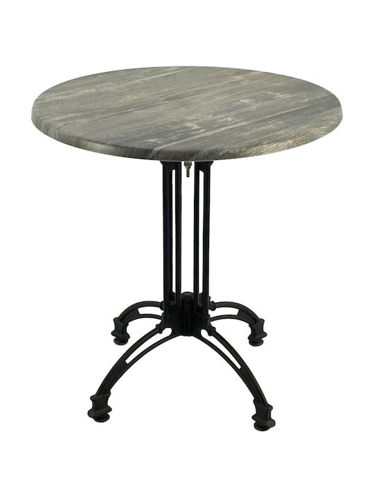 Masă Bar pentru Spații Mici Exterioare din Aluminiu cu Suprafață Din Lemn Old Pine 70x70x71cm