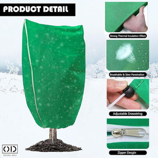 Original Deals Husă Antigel Sac Copaci Flori Plante Exterioare Protejează Împotriva Zăpezii Îngheț Păsări Insecte Dăunătoare Material Impermeabil Fermoar Șnur Mărime 200 X 240 Cm Verde Original Deals
