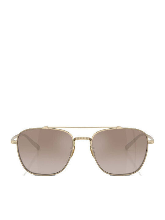 Herren Sonnenbrille mit Gold Metall Gestell und Gold Verlaufsfarbe Linse