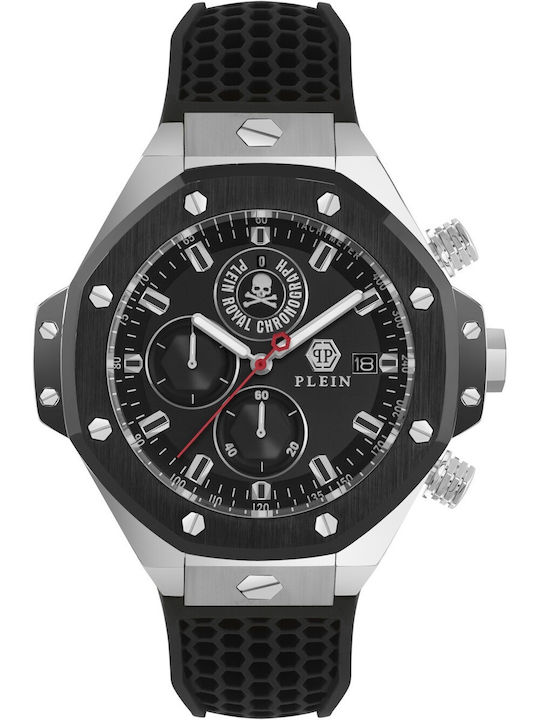 Philipp Plein Chrono Royal Men's Watch 46mm Battery with Black Metal Bracelet