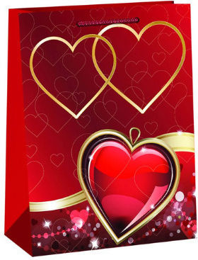 HOMie Hearts Paper Bag for Gift Red 11x14x6cm.