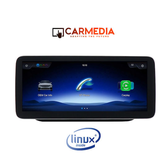 Carmedia Ηχοσύστημα Αυτοκινήτου για Mercedes-Benz GLK 2013-2015 (Bluetooth/USB/WiFi/GPS/Apple-Carplay/Android-Auto) με Οθόνη Αφής 10.25"