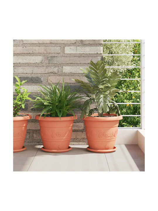vidaXL Set 6 Pots Plastic Light Terracotta
