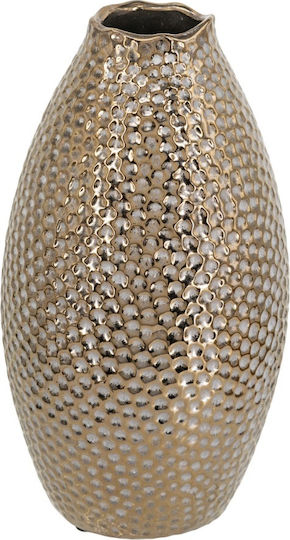 Artekko Διακοσμητικό Βάζο Κεραμικό Lidded Χρυσό Φ13.5xΥ28cm