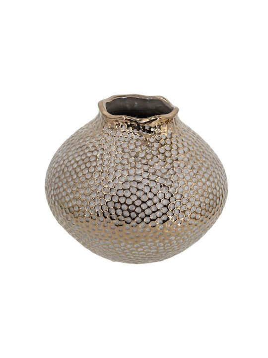 Artekko Vază Decorativă Ceramică Lidded Auriu 21x18x21cm 1buc