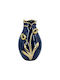 Artekko Decorative Vase Glazed Blue 20x20x34.5cm