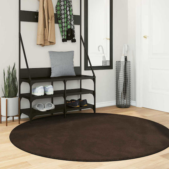 vidaXL Huarte Anti-slip Rug Round Brown