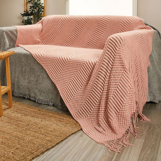 Whitegg Whitegg Sofa Throw Fleece 130x230cm Salmon