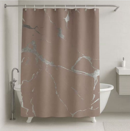 Mc Decor Duschvorhang 180x180cm Beige (Verschiedene Designs)