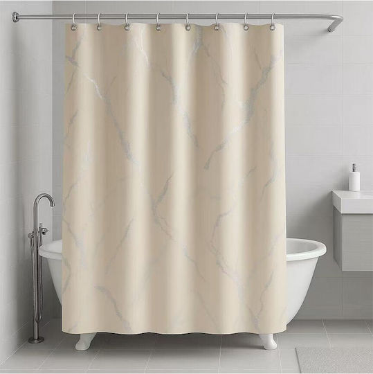 Mc Decor Duschvorhang 180x180cm Ecru (Verschiedene Designs)