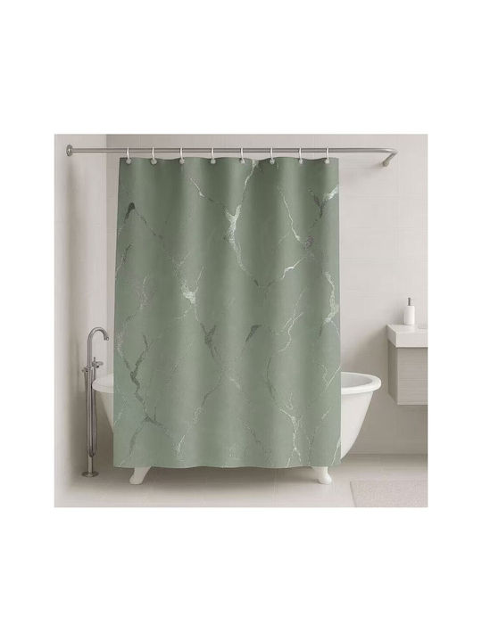 Mc Decor Κουρτίνα Μπάνιου 180x180cm Πράσινη (Διάφορα Σχέδια)