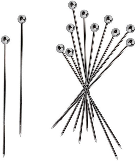 Set 12 Pieces Straws Sticks Cocktail Inox 18 10 Anthracite Gunmetal Length 11cm Cocktail Fingerfood Tablecraft C504118