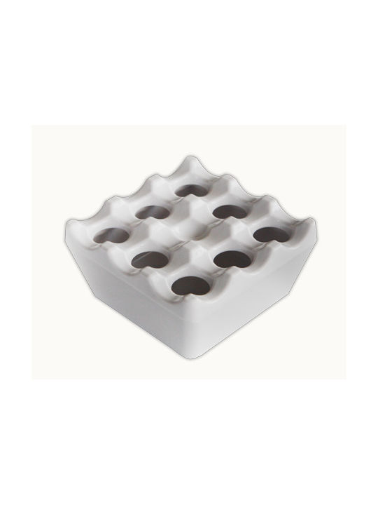 Square Windproof Ashtray Raki 9x9xh4.5cm White Melamine