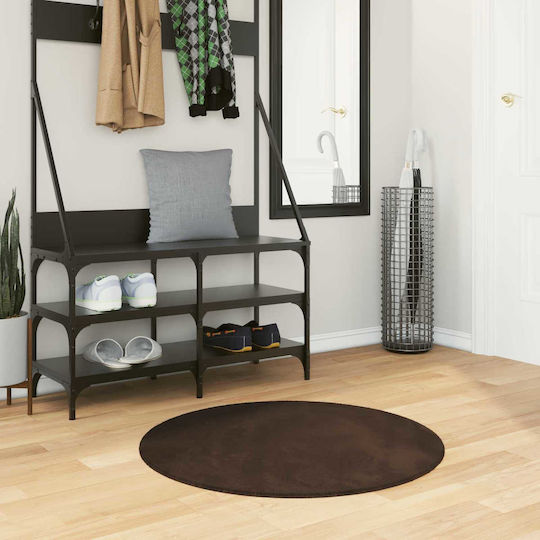 vidaXL Huarte Anti-slip Rug Round Brown