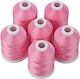 Embroidery Threads Set 6 Spools 1000 M Pink Colour