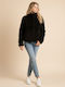 Kurz Damen Jeansjacke Black
