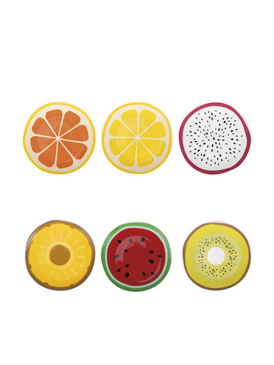 Villa D'Este Fruit Life Plate Desert made of Porcelain Orange 19.2cm 6pcs