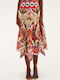 Midi Φούστα Floral Odara Red