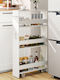 Costway Wooden Kitchen Trolley 5 Tiers White 47.5x13x80.5cm
