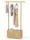 Costway Cuier de podea din Bambus Albă 100x32.5x172cm