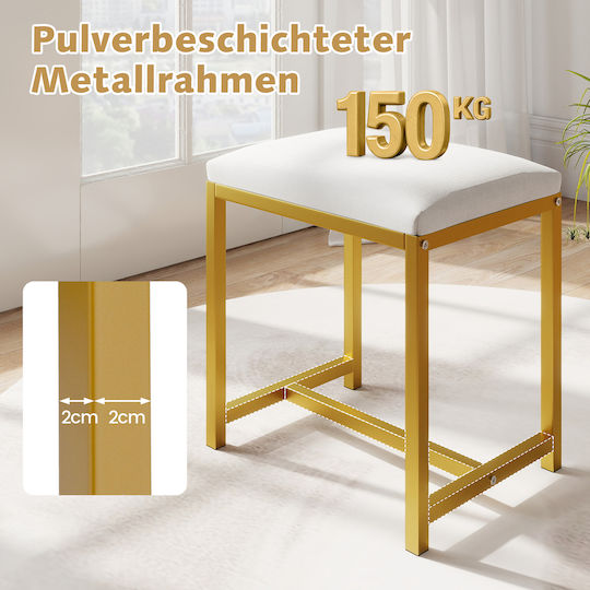 Stool For Living Room Metallic White 42x38x30cm