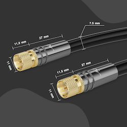 Hd 4k Uhd Koax-Antennenkabel 2 F Stecker Schwarz 50 M