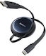 Baseus Nomos Power Data Cable Retractable Usb Type-c To Usb Type-c 100w 1.5m Black