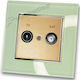 TV Satellite Aerial Socket Gold Matte Frame Min...