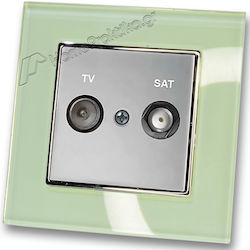 TV Antenna Satellite Aerial Socket Silver Matte...