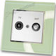 TV Sat Terminal Socket White Frame Mint Glass H...